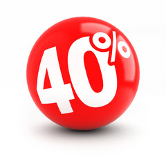 40% discount red ball
