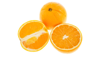 Naklejka na ściany i meble Orange fruit isolated on white background