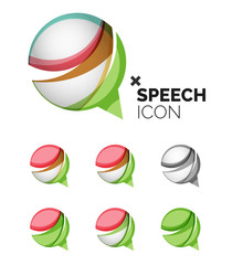 Fototapeta premium Set of abstract speech bubble and cloud icons, business logotype