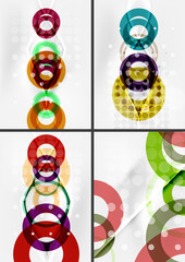 Set of circle shape design abstract backgrounds with light