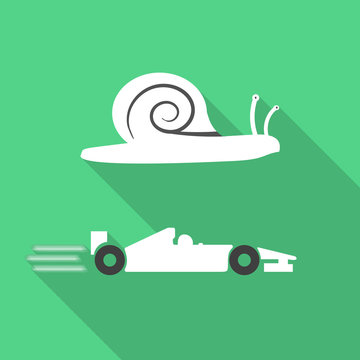 Slow And Fast Contrast Green Icon