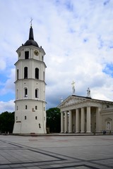 The Cathedral Square in central Vilnius on summer