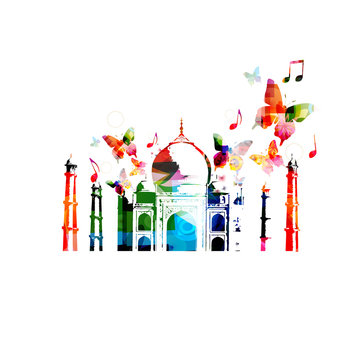 Colorful Taj-Mahal mausoleum design