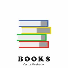 Colorful Books Vector Illustration. Flat style.