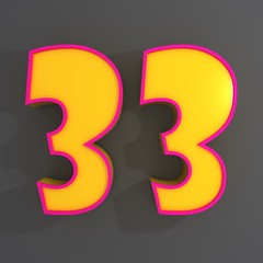 Number thirty three 3d illustration 