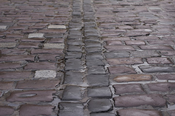 old pavement after the rain