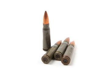 bullets on white background