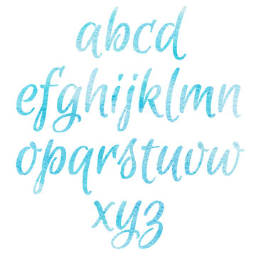 Watercolor blue Alphabet