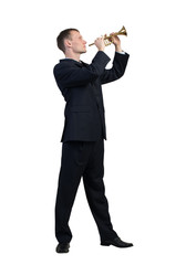 Obraz premium Businessman play fife