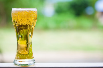 One glass of the light beer 