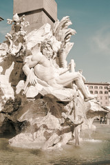 Fuente de los cuatro rios, Plaza Navona, Roma, Italia