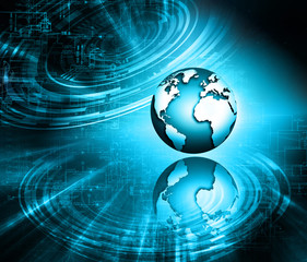 Best Internet Concept of global business. Globe and glowing