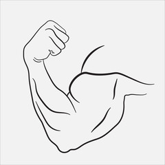 outline a strong man's hand