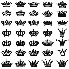 Crown icon set
