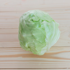 Single green cabbage