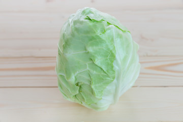 Single green cabbage