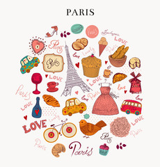Vector set of Paris symbols