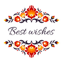 Best wishes folk card  - 92317554