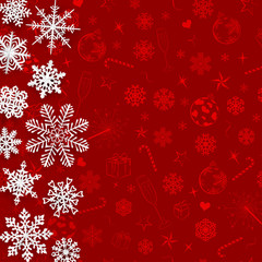 Christmas background with paper snowflakes