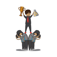 business man worker and boss manager concept winner vector