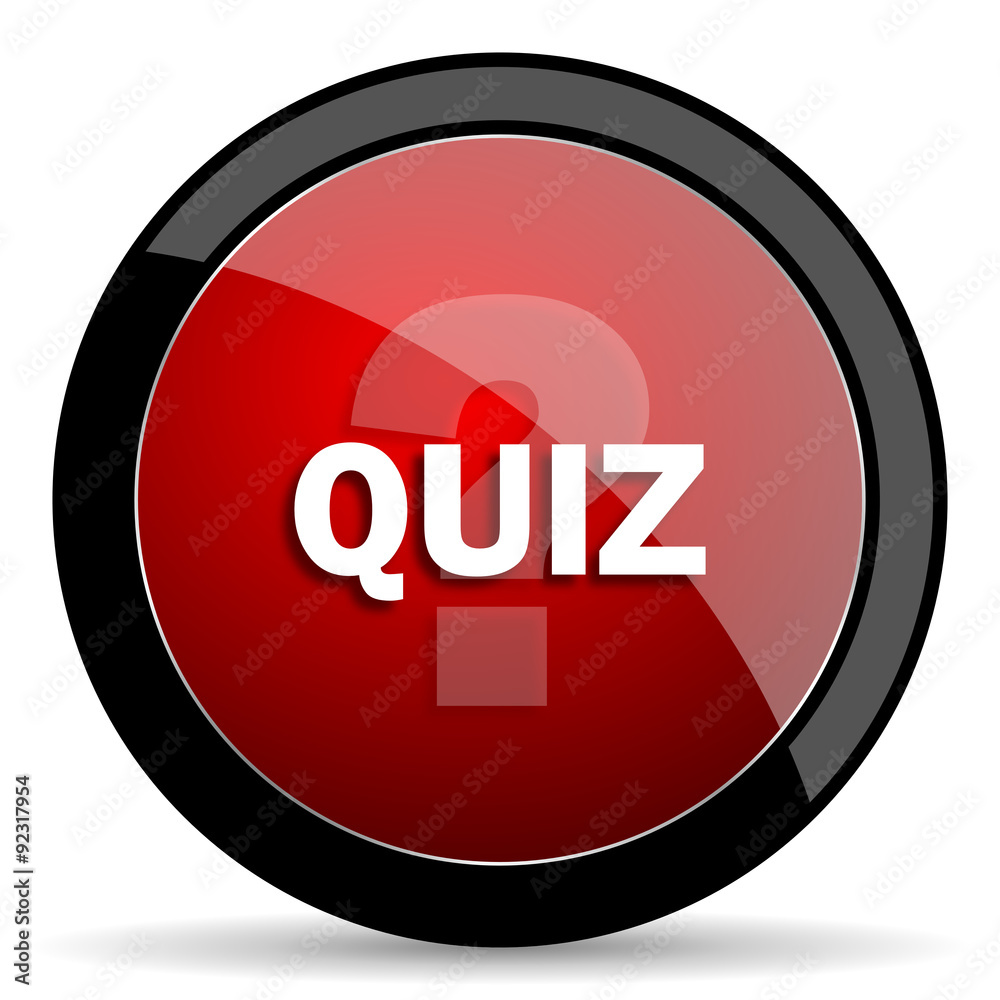Aufkleber quiz red circle glossy web icon on white background - set440