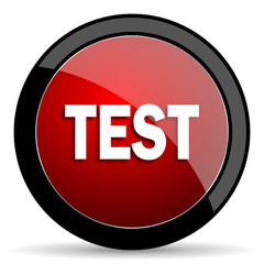 test red circle glossy web icon on white background - set440