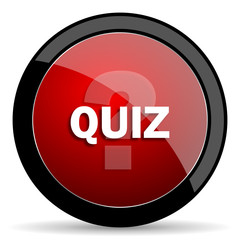 quiz red circle glossy web icon on white background - set440
