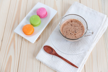 Macaroons with a cup of coffee