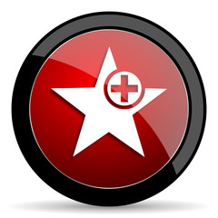 star red circle glossy web icon on white background - set440