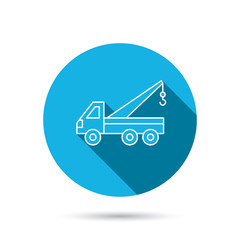 Evacuator icon. Evacuate parking transport sign.