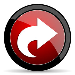 next red circle glossy web icon on white background - set440