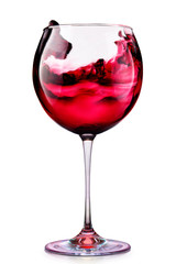 Glass of red wine isolated on a white 