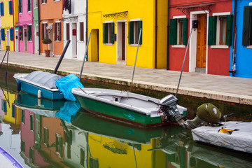 Fototapeta na wymiar Houses of Burano an island of the main island of Venice, Italy, Europe