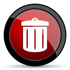 recycle red circle glossy web icon on white background - set440