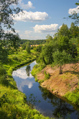Fototapeta na wymiar Landscape of the nature near Andrianovo, Russia