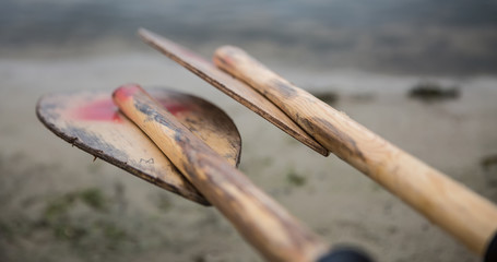 wooden paddle