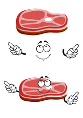 Cartoon raw beef steak slice