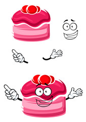 Cartoon cake with fruity sauce and cranberries