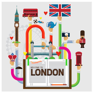vector arm and hand welcome to London detailed travel