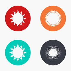 Vector modern sun colorful icons set 
