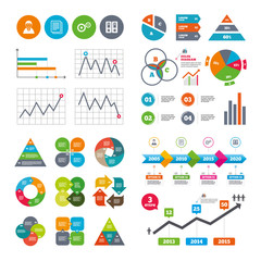 Accounting workflow icons. Human documents.