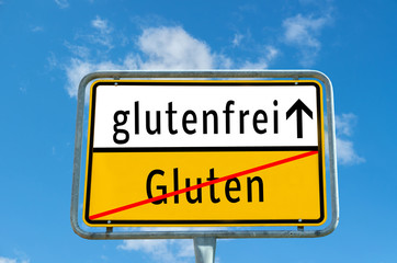 Obraz premium Ortsstafel glutenfrei/Gluten