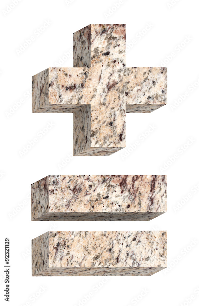 Fototapete sign from granite alphabet set isolated over white. computer generated 3d photo rendering.
