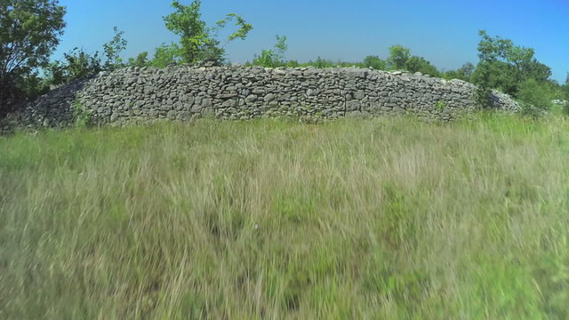 Stone walls in Dalmatian hinterland, aerial shot