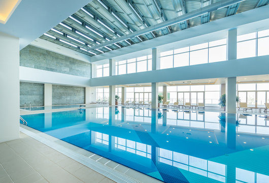 Indoor swimming pool in healthy concept