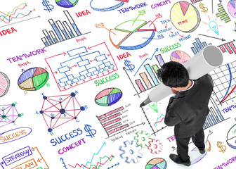 Man writing working plan