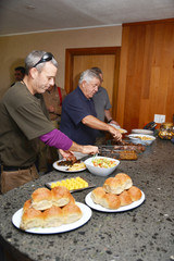 smorgasbord lunch  during the pheasant hunt