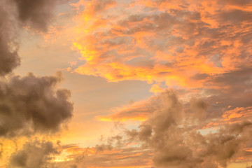 Sunset clouds, evening time 