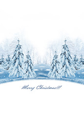  Winter landscape. christmas card