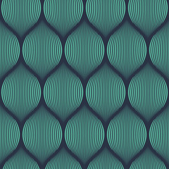 Naadloze neon blauwe optische illusie geweven patroon vector